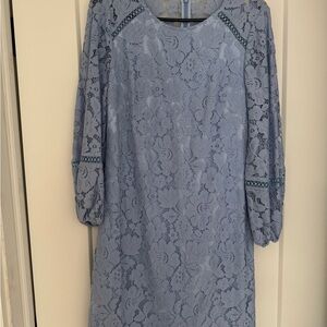 Vince Camuto Light Blue Lace Long Sleeve Dress